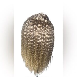 100% Human Hair Customized Rooted / Tone Curly Blonde 13x6 Lace Front Wig